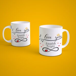 personalized couple name coffee mug with infinity love design romantic custom gift for couples