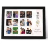 Personalized couple photo collage frame with 12 pictures, custom names and special date, black wall frame anniversary gift for husband and wife