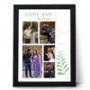 Personalized couple photo frame collage with 5 custom photos romantic anniversary gift for husband and wife