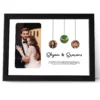 Personalized couple photo frame with custom names and multiple photos, romantic wedding anniversary gift for husband and wife