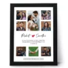 Personalized couple photo frame collage with custom names and wedding date, romantic anniversary gift for husband and wife