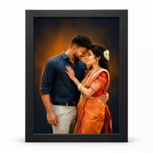 Personalised Couple Photo Frame with Wedding Portrait | Custom Names & Date