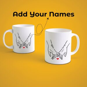 Alternative view of Personalized Couple Coffee Mug “Pinky Promise” | Custom Name Gift for Boyfriend Girlfriend