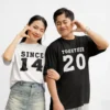 personalized oversized couple t shirts since year together matching anniversary couple tees India