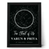 Personalized couple star map frame with custom names date and night sky print anniversary gift for husband and wife in India