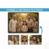 Personalized family photo frame combining separate individual photos into one complete family portrait