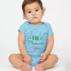 Personalized First Eid baby romper with custom name Eid Mubarak design in soft cotton for baby boys and girls
