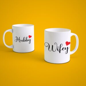 personalized hubby wifey couple coffee mug set romantic husband wife ceramic mugs wedding anniversary gift for couples