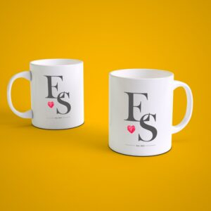 personalized couple coffee mug set with initials heart design custom husband wife anniversary gift mugs