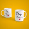 Personalized Mr and Mrs couple coffee mug set with custom name printing ceramic wedding gift for husband and wife
