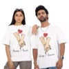 personalized oversized couple t shirts with custom names always and forever holding hands design matching couple outfit India