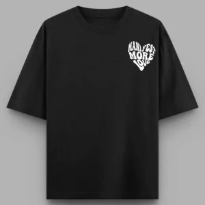 Alternative view of Personalized Oversized Couple T-Shirts “Manifest More Love” | Custom Matching Tees for Boyfriend Girlfriend