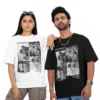 personalized oversized couple t shirts with photo collage custom names matching couple outfit India