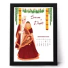 Personalized Indian wedding couple photo frame with custom names and special date calendar anniversary gift