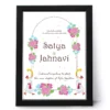 Personalized wedding couple photo frame with custom names and date floral wall decor gift for anniversary
