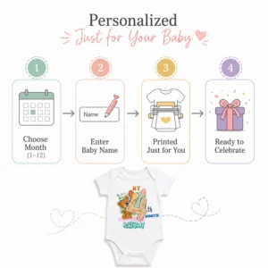 Personalized 4 Month Baby Milestone Onesie with Name | Photoshoot Outfit - Image 3
