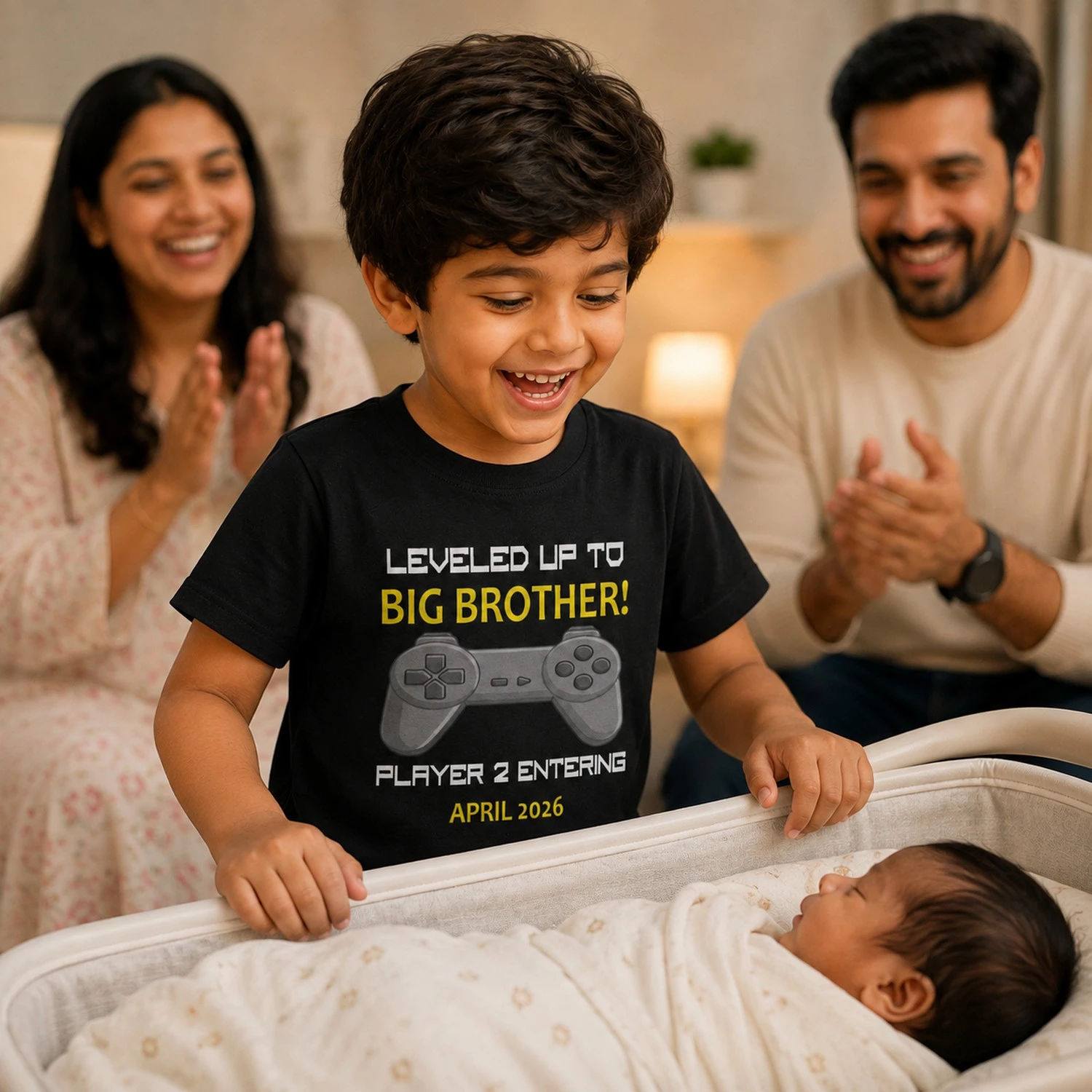 Personalized Kids Big Brother T-Shirt Pregnancy Announcement with Custom Date & Text - Image 7