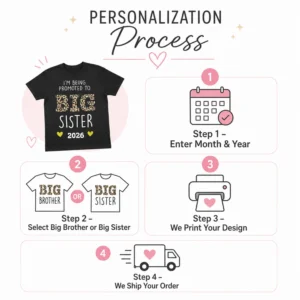 big sister 2026 pregnancy announcement kids tshirt step by step