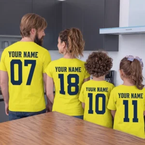 Alternative view of Custom Family Matching CSK Fan T-Shirts – Royal Pride Typography Design for IPL Match Days & Gifting