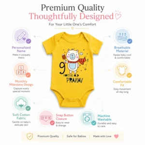 Personalized Baby Onesie 9 Month Milestone Photoshoot with Custom Name - Image 5