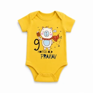 Alternative view of Personalized Baby Onesie 9 Month Milestone Photoshoot with Custom Name