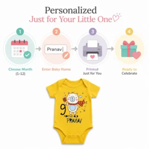 Personalized Baby Onesie 9 Month Milestone Photoshoot with Custom Name - Image 4