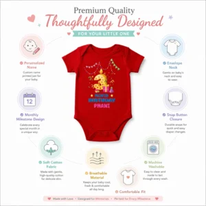 Personalized 3 Month Baby Milestone Onesie with Name | Photoshoot Outfit - Image 5