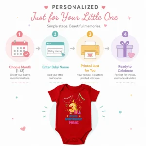 Personalized 3 Month Baby Milestone Onesie with Name | Photoshoot Outfit - Image 4