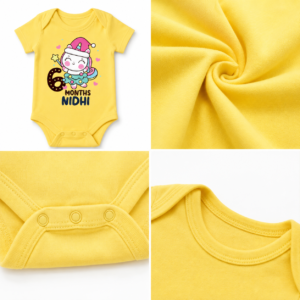 Personalized 6 Month Baby Half Birthday Onesie with Name | Unicorn Milestone Outfit - Image 3