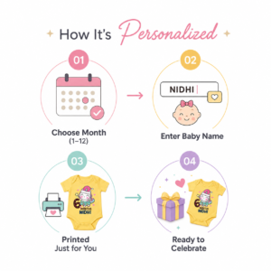 Personalized 6 Month Baby Half Birthday Onesie with Name | Unicorn Milestone Outfit - Image 6