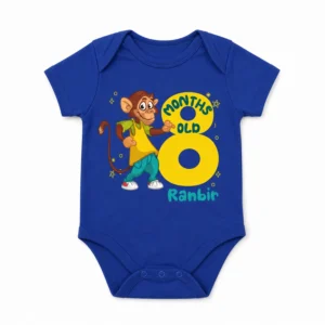 Alternative view of Personalized 8 Month Baby Milestone Onesie with Name | Cute Monkey Design