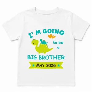 Alternative view of Personalized Big Brother Sister Announcement T-Shirt for Kids – Custom Month & Year