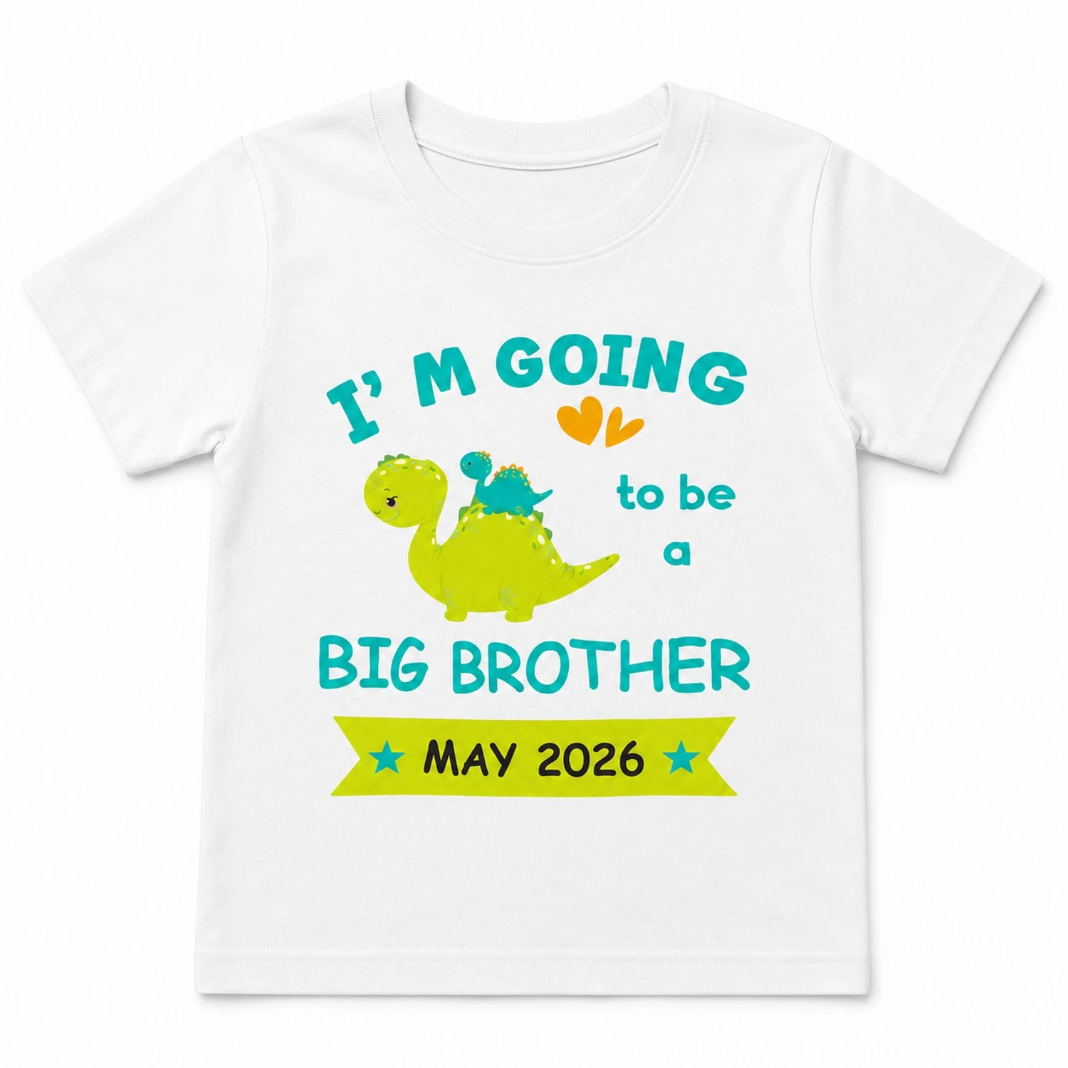Personalized Big Brother Sister Announcement T-Shirt for Kids โ Custom Month & Year - Image 2