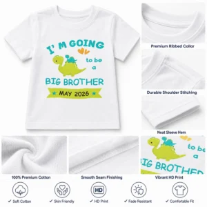 personalized big brother announcement dinosaur tshirt kids quality