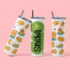 Personalized kids tumbler with cute duck cartoon design and custom name printed, featuring a straw lid for school and daily use