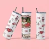 Personalized kids tumbler with photo and name featuring a cute heart design, ideal for girls birthday gifts and daily use