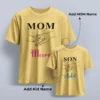 Personalized matching mom and son T shirts with custom names for Mother’s Day gift