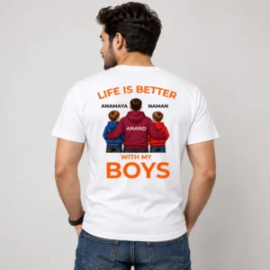 Personalized Dad Front & Back Print T-Shirts